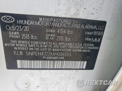 Zdjęcie 12 z 12 samochodu: 2021 HYUNDAI SONATA LIMITED VIN:5NPEH4J22MH086555 - miniatura