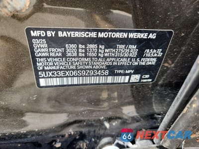 Zdjęcie 12 z 12 samochodu: 2025 BMW X6 XDRIVE40I VIN:5UX33EX06S9Z93458 - miniatura