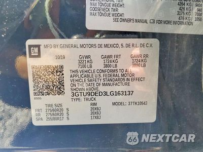 Zdjęcie 12 z 12 samochodu: 2020 GMC SIERRA K1500 SLT VIN:3GTU9DED3LG163137 - miniatura