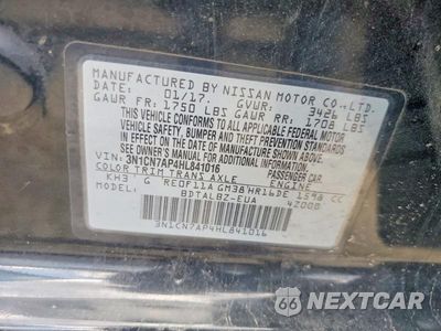 Zdjęcie 12 z 12 samochodu: 2017 NISSAN VERSA 1.6 SV VIN:3N1CN7AP4HL841016 - miniatura