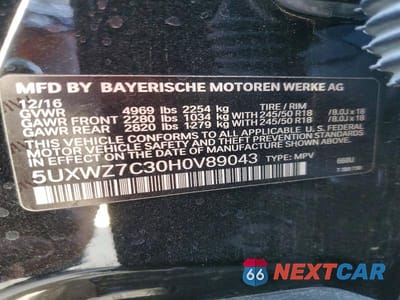 Zdjęcie 13 z 13 samochodu: 2017 BMW X3 SDRIVE28I VIN:5UXWZ7C30H0V89043 - miniatura