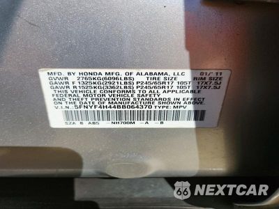 Zdjęcie 13 z 13 samochodu: 2011 HONDA PILOT EX VIN:5FNYF4H44BB064370 - miniatura