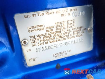 Zdjęcie 13 z 13 samochodu: 2002 SUBARU IMPREZA WRX VIN:JF1GD29652G501116 - miniatura