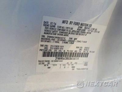 Zdjęcie 13 z 13 samochodu: 2016 FORD FLEX SEL VIN:2FMHK6C88GBA16114 - miniatura