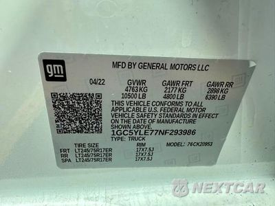 Zdjęcie 10 z 10 samochodu: 2022 CHEVROLET SILVERADO K2500 HEAVY DUTY VIN:1GC5YLE77NF293986 - miniatura