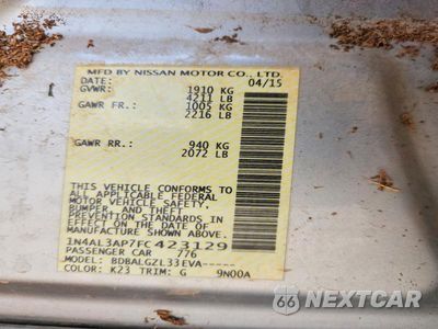 Zdjęcie 12 z 12 samochodu: 2015 NISSAN ALTIMA 2.5 S VIN:1N4AL3AP7FC423129 - miniatura