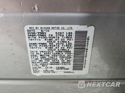 Zdjęcie 13 z 13 samochodu: 2011 NISSAN MURANO S VIN:JN8AZ1MW9BW153074 - miniatura
