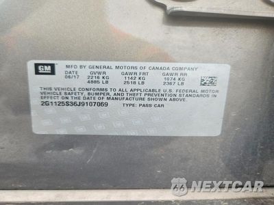 Zdjęcie 12 z 12 samochodu: 2018 CHEVROLET IMPALA PREMIER VIN:2G1125S36J9107069 - miniatura