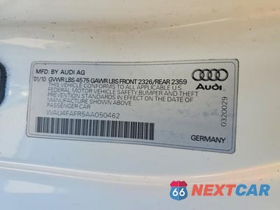 Zdjęcie 12 z 12 samochodu: 2010 AUDI A5 PRESTIGE VIN:WAU4FAFR5AA050462 - miniatura