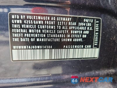 Zdjęcie 12 z 12 samochodu: 2013 VOLKSWAGEN GOLF VIN:WVWNM7AJ6DW014384 - miniatura