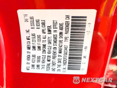 Zdjęcie 12 z 12 samochodu: 2016 HONDA ACCORD SPORT VIN:1HGCR2F51GA204457 - miniatura