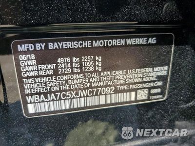 Zdjęcie 12 z 12 samochodu: 2018 BMW 530 XI VIN:WBAJA7C5XJWC77092 - miniatura