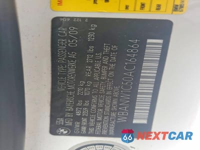 Zdjęcie 12 z 12 samochodu: 2010 BMW 535 I VIN:WBANW1C50AC164864 - miniatura