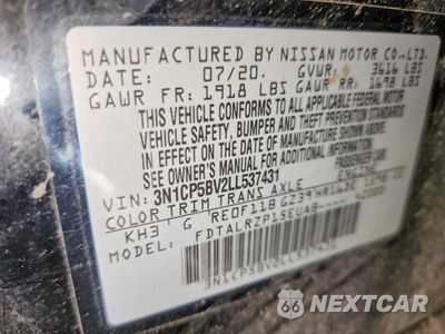 Zdjęcie 12 z 12 samochodu: 2020 NISSAN KICKS S VIN:3N1CP5BV2LL537431 - miniatura
