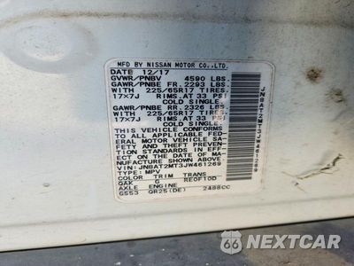 Zdjęcie 14 z 14 samochodu: 2018 NISSAN ROGUE S VIN:JN8AT2MT3JW461269 - miniatura