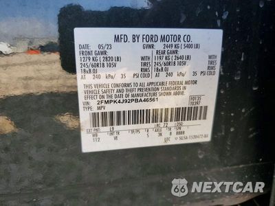 Zdjęcie 13 z 13 samochodu: 2023 FORD EDGE SEL VIN:2FMPK4J92PBA46561 - miniatura