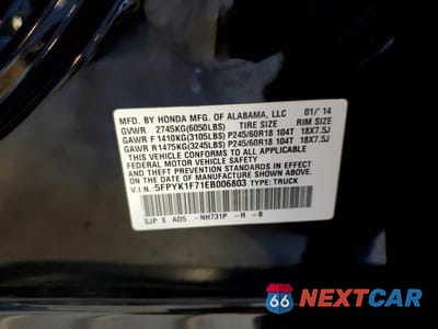 Zdjęcie 12 z 12 samochodu: 2014 HONDA RIDGELINE SPORT VIN:5FPYK1F71EB006803 - miniatura