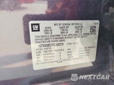Zdjęcie 12 z 12 samochodu: 2015 GMC SIERRA K1500 SLE VIN:1GTV2UEC1FZ302315 - miniatura
