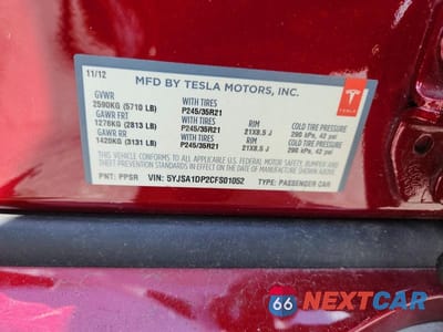 Zdjęcie 12 z 12 samochodu: 2012 TESLA MODEL S VIN:5YJSA1DP2CFS01052 - miniatura