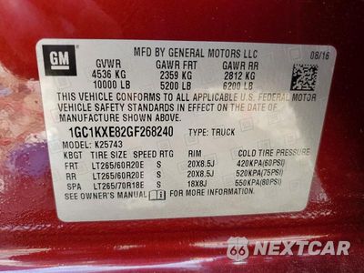 Zdjęcie 12 z 12 samochodu: 2016 CHEVROLET SILVERADO K2500 HIGH COUNTRY VIN:1GC1KXE82GF268240 - miniatura