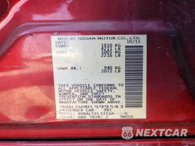 Zdjęcie 12 z 12 samochodu: 2015 NISSAN ALTIMA 2.5 SL VIN:1N4AL3AP8FC599543 - miniatura