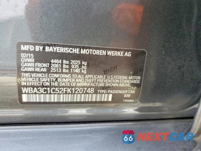 Zdjęcie 12 z 12 samochodu: 2015 BMW 328 I SULEV VIN:WBA3C1C52FK120748 - miniatura