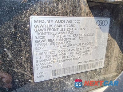 Zdjęcie 13 z 13 samochodu: 2021 AUDI Q7 PREMIUM PLUS VIN:WA1LXAF70MD017697 - miniatura