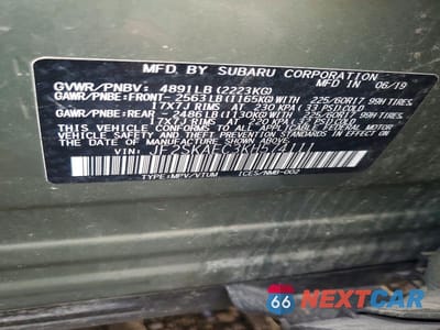 Zdjęcie 13 z 13 samochodu: 2019 SUBARU FORESTER PREMIUM VIN:JF2SKAEC3KH574111 - miniatura