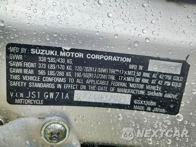 Zdjęcie 10 z 10 samochodu: 2002 SUZUKI GSX1300 R VIN:JS1GW71A022102705 - miniatura