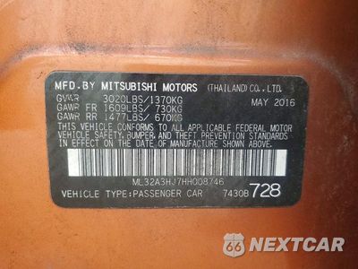 Zdjęcie 13 z 13 samochodu: 2017 MITSUBISHI MIRAGE ES VIN:ML32A3HJ7HH008746 - miniatura