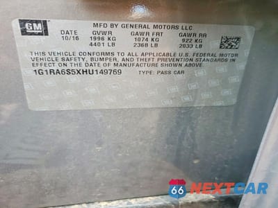 Zdjęcie 13 z 13 samochodu: 2017 CHEVROLET VOLT LT VIN:1G1RA6S5XHU149769 - miniatura