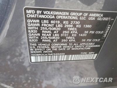 Zdjęcie 12 z 12 samochodu: 2021 VOLKSWAGEN ATLAS SEL VIN:1V2BR2CA7MC565699 - miniatura