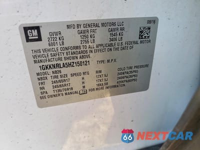 Zdjęcie 13 z 13 samochodu: 2017 GMC ACADIA SLE VIN:1GKKNRLA5HZ150121 - miniatura