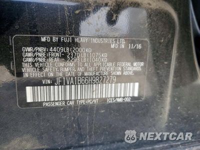 Zdjęcie 13 z 13 samochodu: 2017 SUBARU WRX VIN:JF1VA1B66H9827279 - miniatura