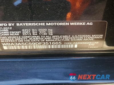 Zdjęcie 12 z 12 samochodu: 2013 BMW 328 I VIN:WBA3A5C59DF351665 - miniatura