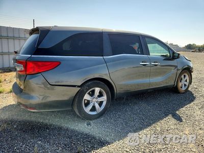 Trzecie zdjęcie samochodu z tyłu: 2019 HONDA ODYSSEY EX VIN:5FNRL6H57KB043062 - miniatura