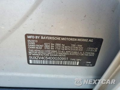 Zdjęcie 13 z 13 samochodu: 2013 BMW X5 XDRIVE35I VIN:5UXZV4C54D0G50951 - miniatura