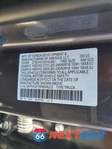 Zdjęcie 12 z 12 samochodu: 2023 HONDA RIDGELINE RTL-E VIN:5FPYK3F75PB056232 - miniatura