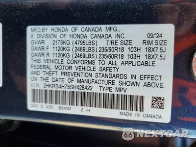 Zdjęcie 14 z 14 samochodu: 2025 HONDA CR-V EXL VIN:2HKRS4H75SH428422 - miniatura