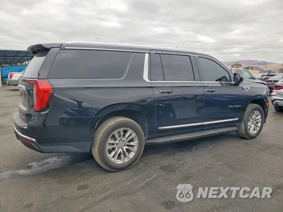 Trzecie zdjęcie samochodu z tyłu: 2022 GMC YUKON XL C1500 SLT VIN:1GKS1GKD2NR308521 - miniatura