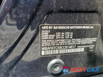 Zdjęcie 12 z 12 samochodu: 2012 BMW 535 I VIN:WBAFR7C58CC814817 - miniatura