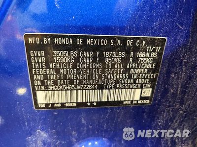 Zdjęcie 13 z 13 samochodu: 2018 HONDA FIT SPORT VIN:3HGGK5H65JM722644 - miniatura