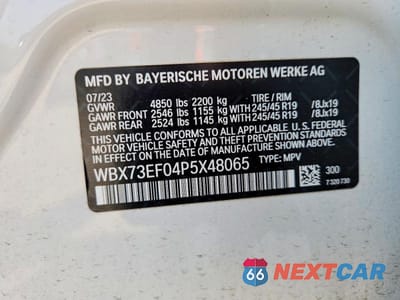 Zdjęcie 12 z 12 samochodu: 2023 BMW X1 XDRIVE28I VIN:WBX73EF04P5X48065 - miniatura
