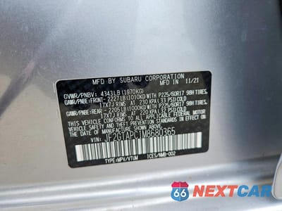 Zdjęcie 12 z 12 samochodu: 2021 SUBARU CROSSTREK PREMIUM VIN:JF2GTAPC1M8680365 - miniatura