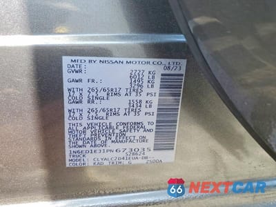 Zdjęcie 12 z 12 samochodu: 2023 NISSAN FRONTIER SV VIN:1N6ED1EJ1PN673035 - miniatura