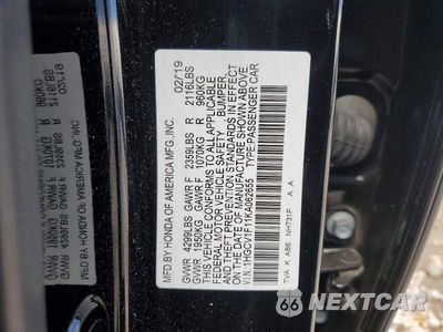 Zdjęcie 12 z 12 samochodu: 2019 HONDA ACCORD LX VIN:1HGCV1F11KA062655 - miniatura