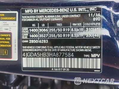 Zdjęcie 13 z 13 samochodu: 2017 MERCEDES-BENZ GLE 350 4MATIC VIN:4JGDA5HB3HA877584 - miniatura