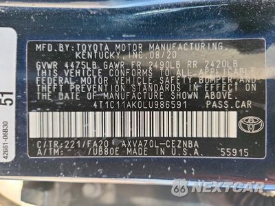 Zdjęcie 12 z 12 samochodu: 2020 TOYOTA CAMRY LE VIN:4T1C11AK0LU986591 - miniatura