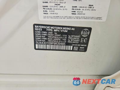 Zdjęcie 13 z 13 samochodu: 2023 BMW X4 M40I VIN:5UX43DT09P9R39485 - miniatura