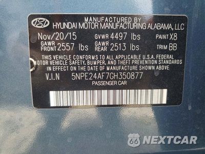 Zdjęcie 12 z 12 samochodu: 2016 HYUNDAI SONATA SE VIN:5NPE24AF7GH350877 - miniatura